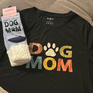 Dog Mom shirt and sock bundle